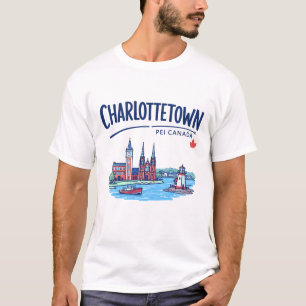 T-shirt Charlottetown Î.-P.-É. Canada Paysage Coloré Migno
