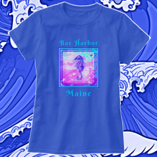 T-shirt Charmant Bar Harbour Maine Vacation Seahorse