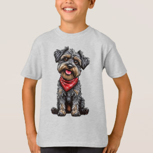 T-shirt 🌸 Charmant Chien Noir Mignon Douce Doux Style 🌸