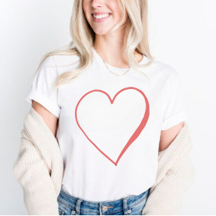 T-shirt Charmante Tee de Coeur Rouge pour la Saint-Valenti