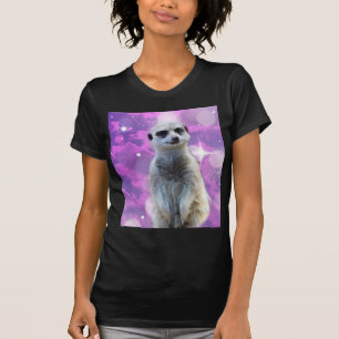 T-shirt Charme chatoyant : Meerkat sur Pink Bokeh Arrière 