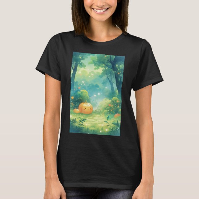 T-shirt Charme de la forêt citrouille (Devant)