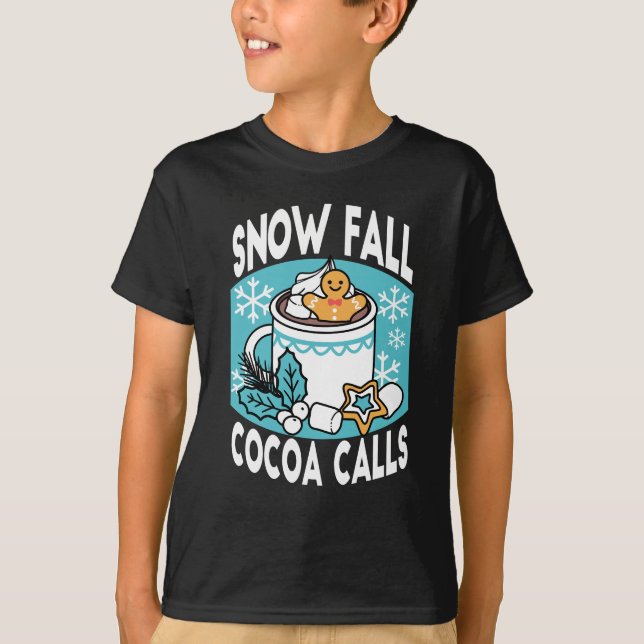 T-shirt Charme d'hiver et cacao chaud - Appels de cacao d' (Devant)