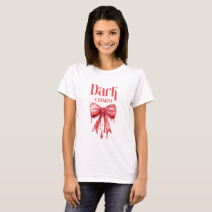 T-shirt Charme Sombre Coquette Gothique Nœud