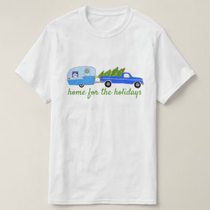 T-shirt Charming Christmas Camper Vintage Trailer RV Xmas