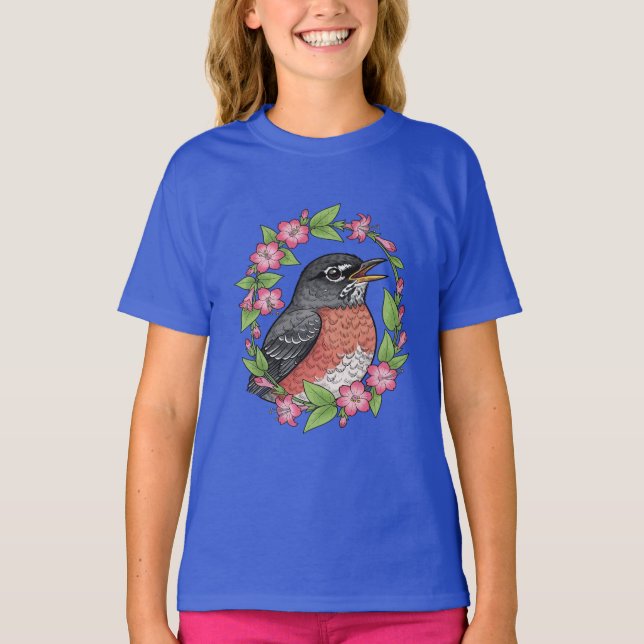 T-shirt Charming Connecticut Bird With Mirabilis (Devant)