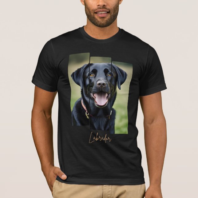 T-shirt Charming Labrador Retriever Portrait - Triptych Ar (Devant)