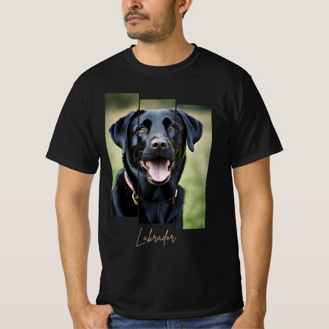 T-shirt Charming Labrador Retriever Portrait - Triptych Ar (Devant)