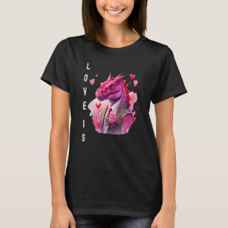 T-shirt Charming Love is With Heart Animal Valentine's day