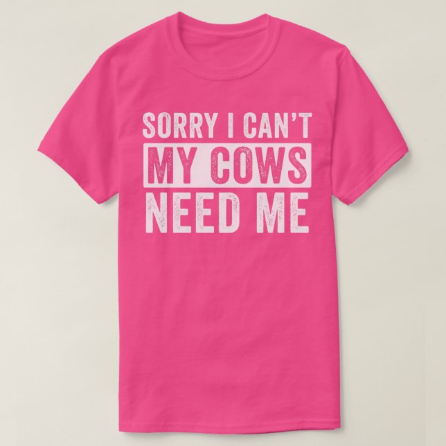 T-shirt Charnue Vache Agricole Je Ne Peux Pas Mes Vaches B (Design devant)