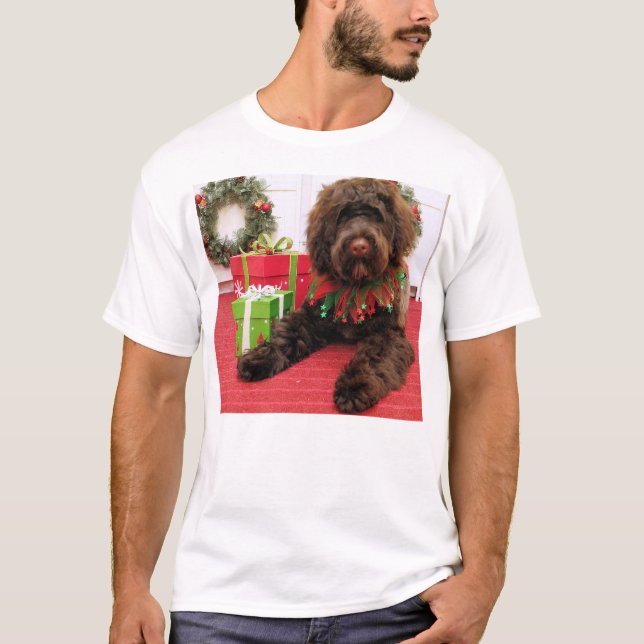 T-shirt Charriot - chien d'eau portugais (Devant)