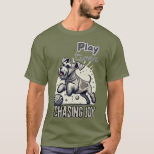 T-shirt Chasing Joy : Happy Grey Pup in Motion
