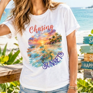 T-shirt Chasing Sunsets Graphic Tee | Style Été de Plage
