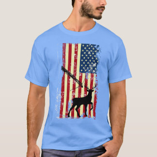 T-shirt Chasse à la chasse au cerf du drapeau américain