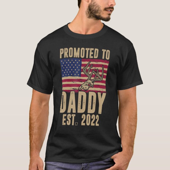T-shirt Chasse À La Pentecôte Promue À Daddy 2022 Camoufla (Devant)