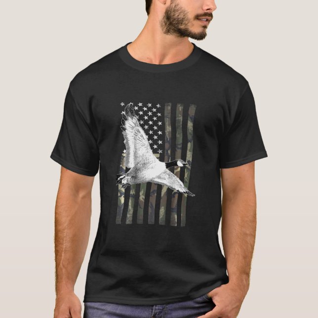 T-shirt Chasse à l'oie au drapeau du Camouflage (à l'arriè (Devant)