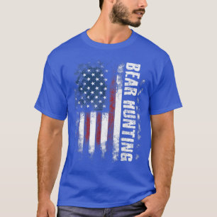 T-shirt Chasse à l'ours Drapeau américain Chasseur d'ours