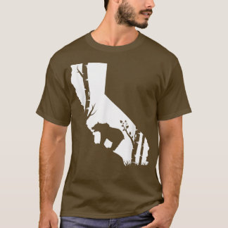 T-shirt Chasse à l'ours grizzli Brown - carte CALIFORNIE c