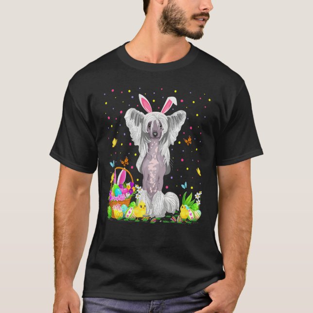 T-shirt Chasse amusante aux oeufs de Pâques Chinois Creste (Devant)