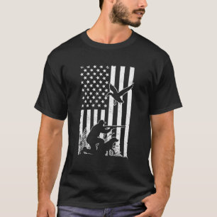 T-shirt Chasse au canard Drapeau américain - Chasse au gib