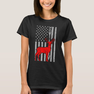 T-shirt Chasse Au Cerf Fusil American Flag Archery Pour Ch