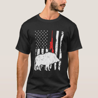T-shirt Chasse au cochonnet Drapeau américain patriotique