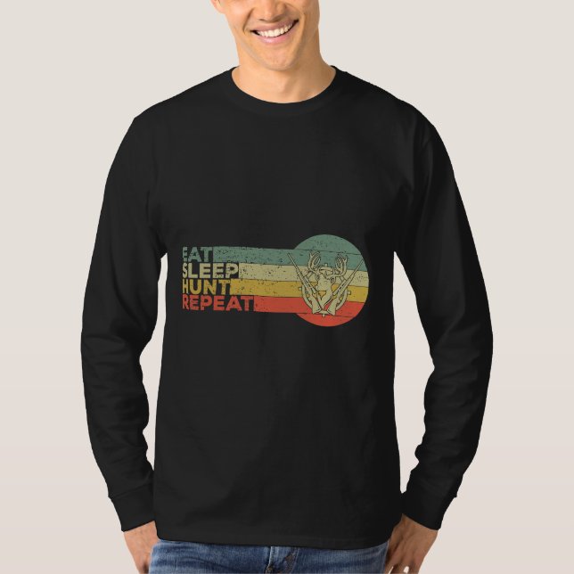 T-shirt Chasse Au Coucher De Soleil Rétro Dit Pour Chasse  (Devant)