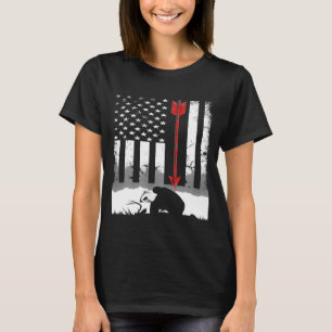 T-shirt Chasse Au Drapeau Américain Pour Chasseurs D'Arrow