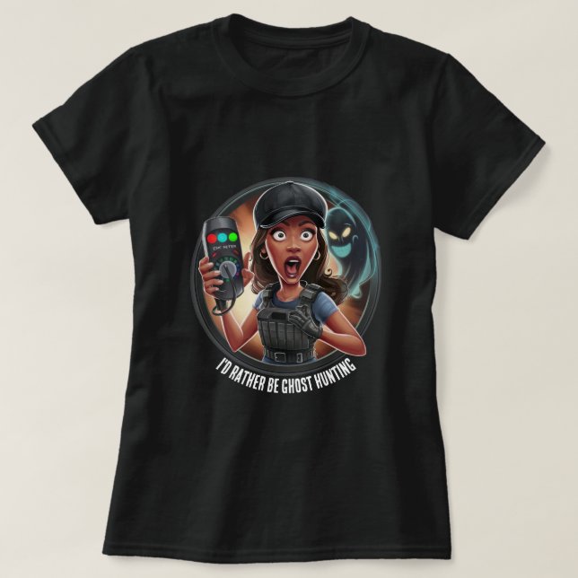T-shirt Chasse au fantôme féminin - Enquêteur paranormal (Design devant)