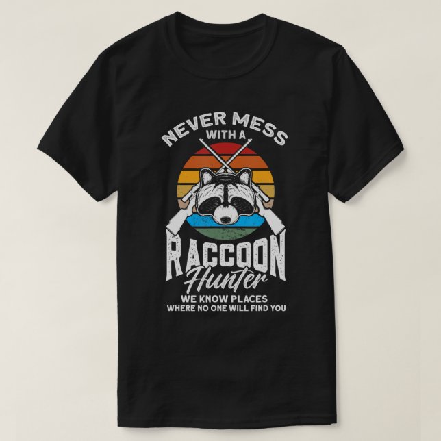 T-shirt Chasse au piège pour hommes Retro Chasseur de coon (Design devant)