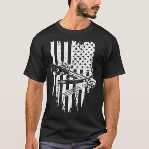 T-shirt Chasse au tir à l'arc Drapeau Vintage américain Bo