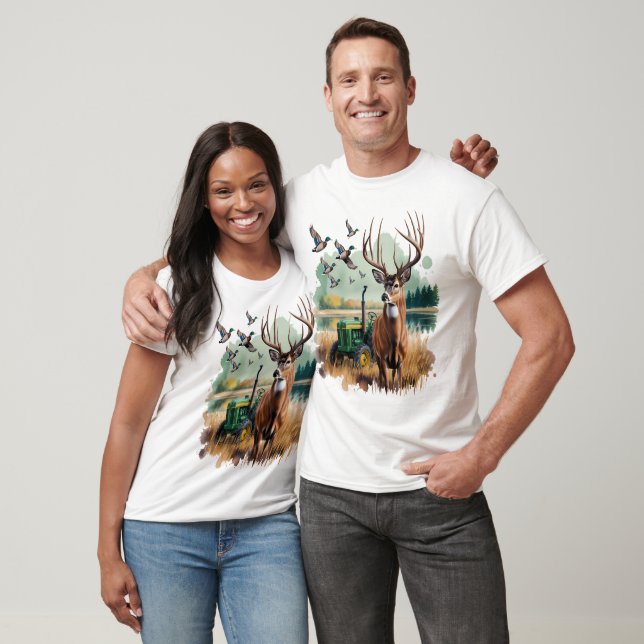 T-shirt Chasse aux camions de canards cerfs (Unisexe)