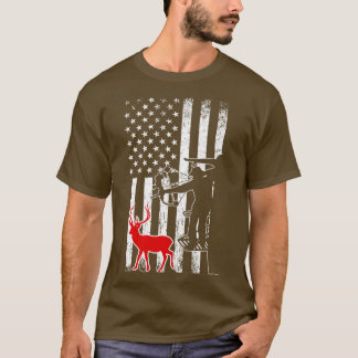 T-shirt Chasse aux cerfs Chasse au drapeau américain