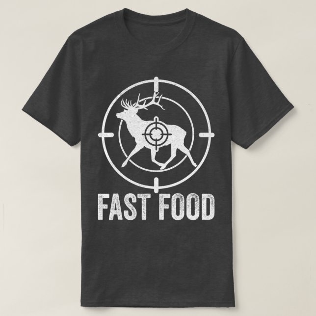 T-shirt Chasse aux cerfs Chasse Restauration rapide (Design devant)