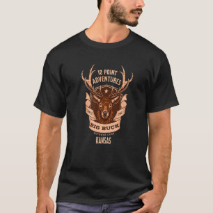 T-shirt Chasse Aux Cerfs Du Kansas Pour Les Hommes