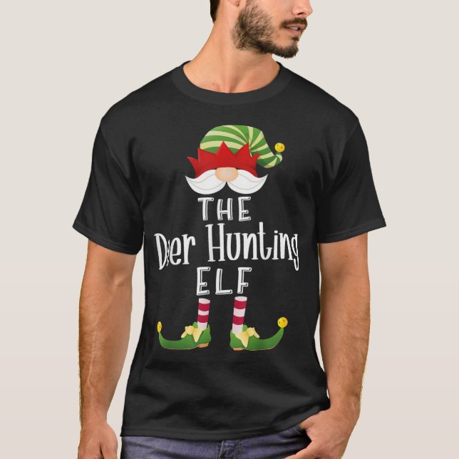 T-shirt Chasse aux cerfs Groupe Elf Noël Pijama amusant (Devant)