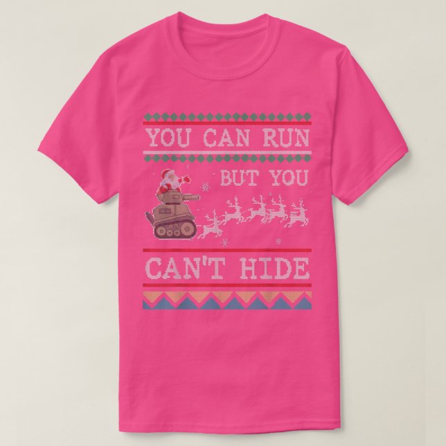 T-shirt Chasse aux cerfs Père Noël Hunter Noël laid (Design devant)