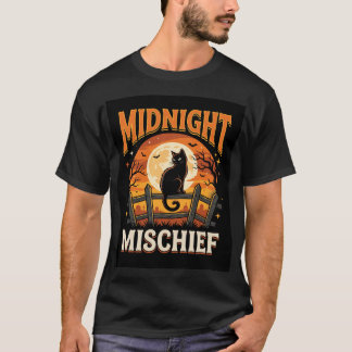 T-shirt Chasse aux chats au clair de lune d'Halloween