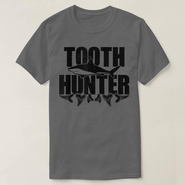 T-shirt Chasse aux dents de requin Recherche de dents de r (Design devant)
