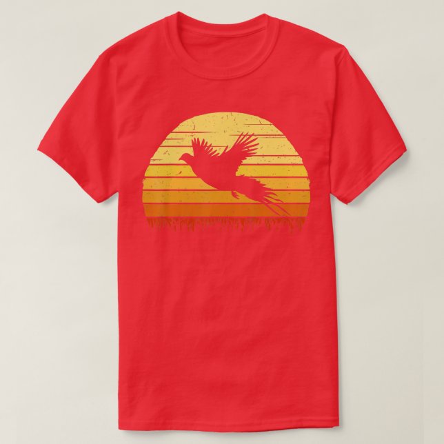 T-shirt Chasse aux faisans Chasseur rétro Volant Oiseau Ti (Design devant)