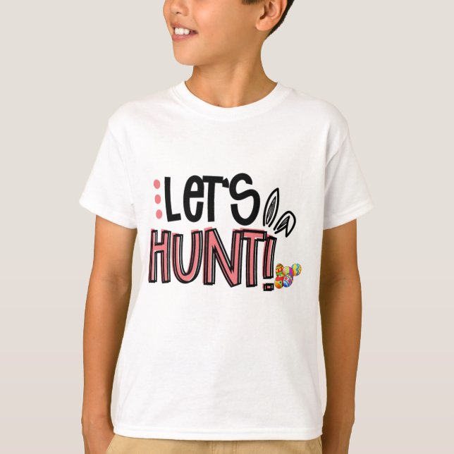 T-shirt Chasse aux oeufs de lapin cool drôle de conception (Devant)