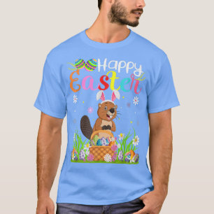 T-shirt Chasse aux oeufs de lapin de castor Drôle Beaver J
