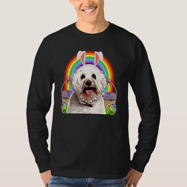 T-shirt Chasse aux oeufs de lapin de Pâques de Bichons Fri (Devant)