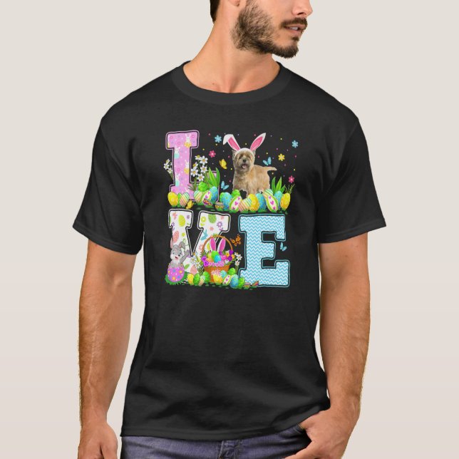 T-shirt Chasse aux oeufs de Pâques Amour Cairn Terrier Chi (Devant)