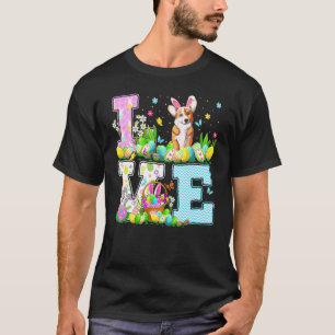 T-shirt Chasse aux œufs de Pâques Amour Chien Corgi Galloi