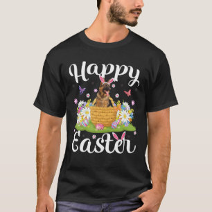 T-shirt Chasse aux oeufs de Pâques Bullmastiff floral Chie