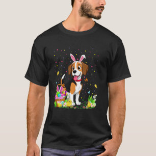T-shirt Chasse aux œufs de Pâques Chien Beagle Lapin Oreil