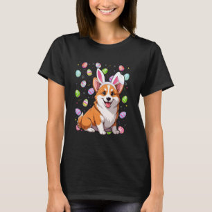 T-shirt Chasse aux œufs de Pâques Chien Corgi Lapin Oreill
