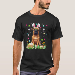 T-shirt Chasse aux œufs de Pâques Chien Mastiff Lapin Orei