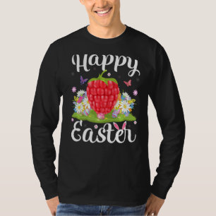 T-shirt Chasse aux oeufs de Pâques de framboise Fleur de f
